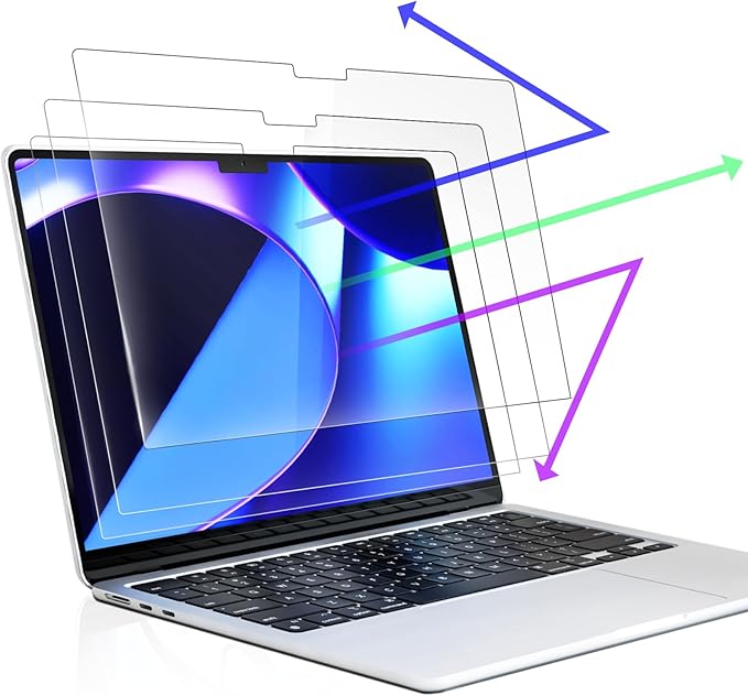 Peslv 3-Pack Anti Blue Light Screen Protector for MacBook Pro 14 Inch(2021-2026, M1, M2, M3, M4, M5), 14.2" Mac Laptop Glare Filter Uv Blocker Shield Cover Eye Protection Film
