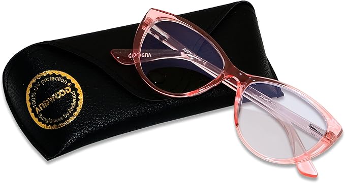 ANDWOOD Blue Light Blocking Glasses Women Bluelight Blocker Computer Cateye Clear Cat Eye Eyeglasses Frame AR003