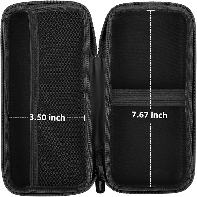 iMangoo Travel Essential Electronics Organizer Charger Case, Shockproof Dual Zipper Power Bank Cables Tech Accessories Pouch Purse, Men & Women Travel Must Have Storage Bag, 8.5x4.5x2 inch Fiber Black