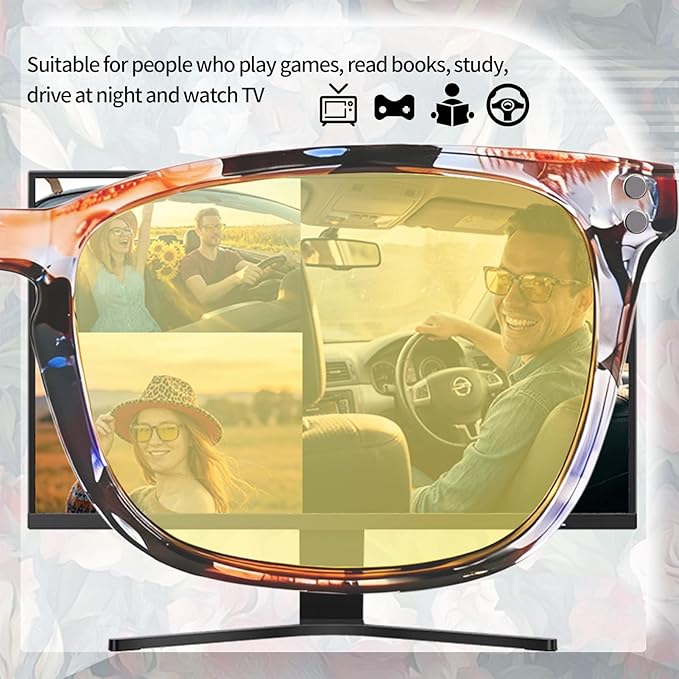 Polarized Sunglasses for Women Men, Night Driving Glasses Anti Glare Yellow Lens UV 400 for Day Night Use