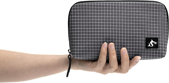 SIMTOP Small Tech Accessory Pouch Cable Organizer Bag, Compact Electronics Travel Case for Charger, Cords, Mouse & Power Bank, Water-Resistant Portable Gadget Storage for Backpack & Daily Commute