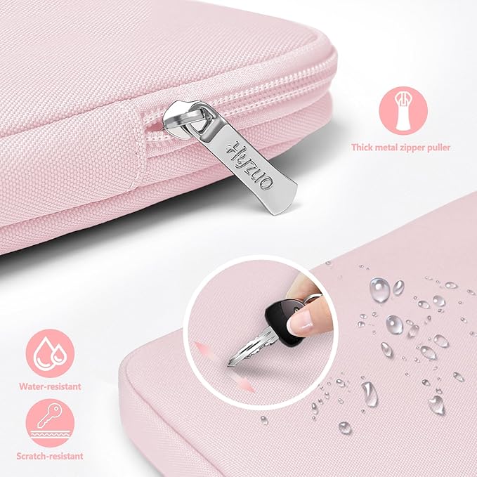 HYZUO 13.3-14 Inch Laptop Sleeve Bag Set for MacBook Pro 14 M5/M4/M3/M2/M1 Pro/Max A3426 A3427 2026-2021, MacBook Air/Pro 13.3, 13.5-13.8" Surface Book/Laptop, Notebook Case for 13.3" HP, Pale Pink