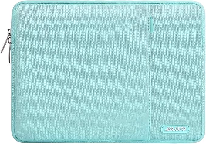 MOSISO Laptop Case 13 inch, Laptop Sleeve Compatible with MacBook Neo/Air/Pro 13 inch with A18/M5/M4/M3/M2/M1 Chip 2026-2016, Polyester Vertical Computer Sleeve Bag with Pocket, Mint Blue