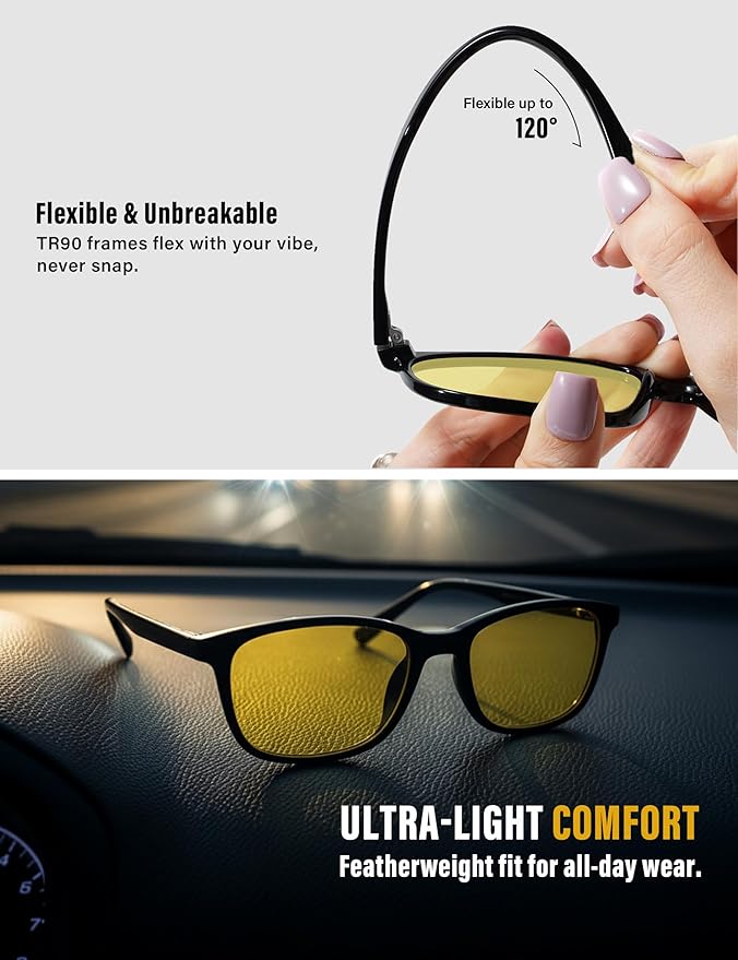TIJN Sleep Glasses for 99.9% TR90 Blue Green Light Blocking Dual AR Coatings Red Lens for Computer Gaming Reduce Eyestrain