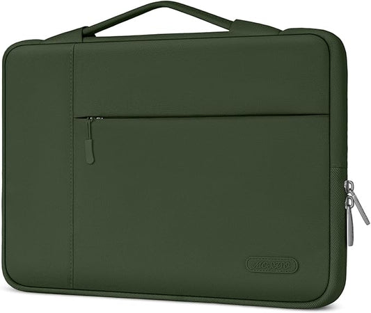 MOSISO Laptop Case 15 inch, 15 inch Laptop Sleeve with Handle Compatible with MacBook Air 15 M4 A3241 M3 A3114 M2 A2941 2025 2024 2023, Dell XPS, Polyester Multifunctional Computer Bag, Army Green