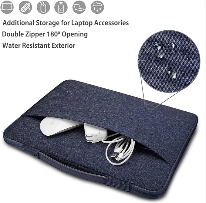 Hseok Laptop Sleeve 13-14 Inch Case Briefcase Compatible with MacBook Neo Pro 14 M5/M4/M3/M2/M1, All Models 13.3 Mac Air/Pro, XPS 13 14, Most Popular 13"-14" Notebooks,D01B02