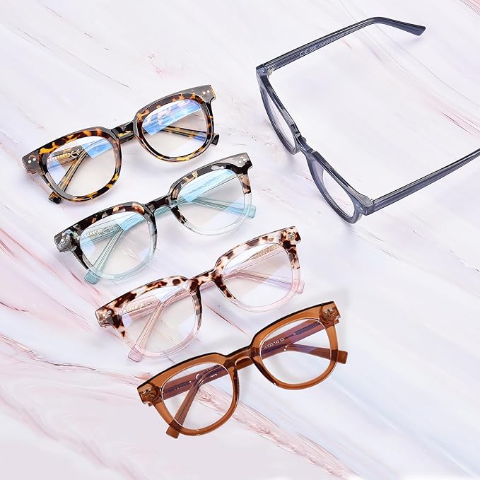 OPTOFENDY Oversized Blue Light Blocking Glasses for Women, Fashion Square Computer Eyeglasses