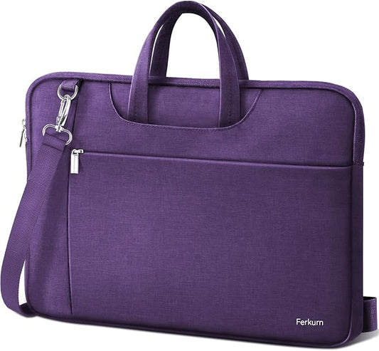 Ferkurn Laptop Case Bag Women Men Computer Sleeve with Shoulder Compatible with HP/Inspiron/Thinkpad/Vivobook/MSI/Surface, 17.3 inch, Violet