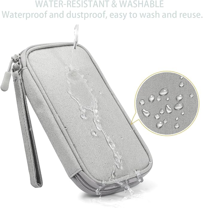 Cord Organizer Travel Cable Organizer Bag Tech Electronic Organizer Travel Case, Waterproof Electronic Accessories Pouch Bag for Cable, Cord, Charger, Phone, Power Bank, Earphone(Light Grey)