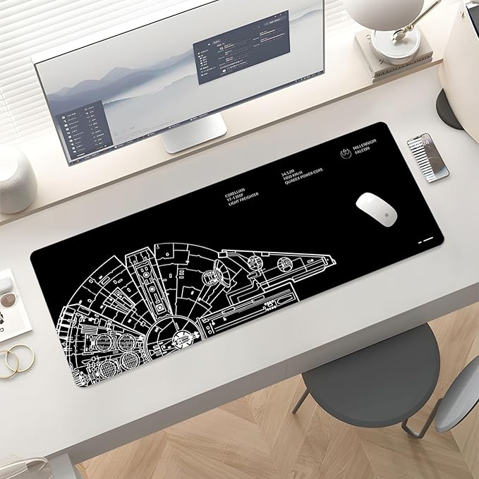 Mousepad Desk Mat Gaming Large Keyboard Cute Office Desktop Computer Laptop Black XXL Long Giant Big Cool Modern Design Unique for Women Girls Men Boys Gamer Oversized Wide 30x12'' Mousepad