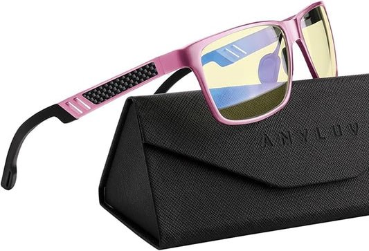 ANYLUV Blue Light Blocking Glasses Men Computer Gaming Glasses Lightweight Al-Mg Metal Anti Eyestrain Eye Protection