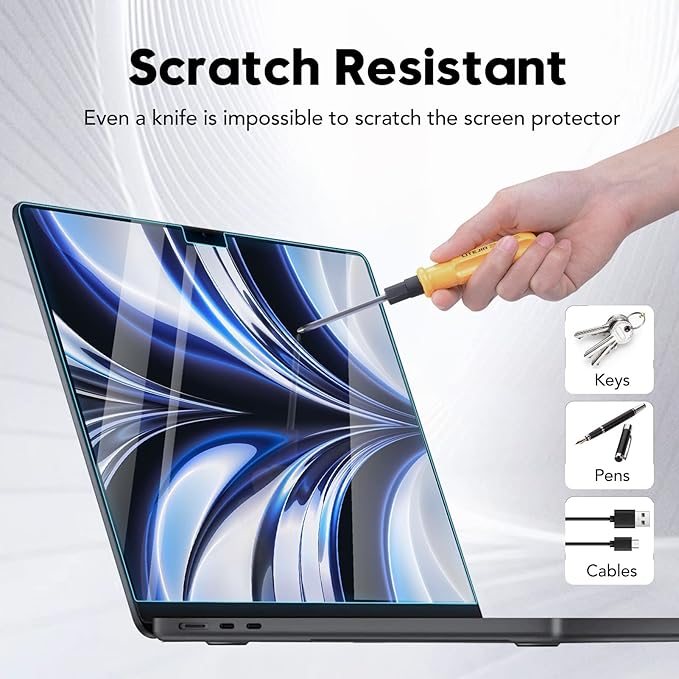 9H Hardness Tempered Glass 13" Screen Protector for 2026 MacBook Air 13.6 Inch (M5-M2 2026-2022), Bubble Free, Ultra Thin HD Transparency, Anti Scratch