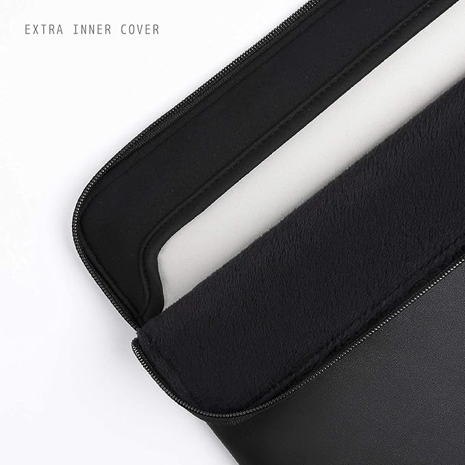 Comfyable Leather Laptop Sleeve Compatible with 16 Inch MacBook Pro M5 Pro/Max & 15 Inch MacBook Air M5 2026 (Loose Fit), Black