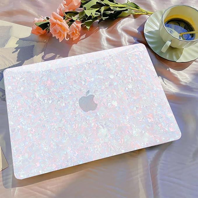 BELKA Compatible with MacBook Pro 13 inch Case M2 2025 2024 2023 2022 2021-2016 A2338 M1 A2251 A2289 A2159 A1989 A1708 A1706, Plastic Hard Shell Case+Keyboard Cover+Screen Protector, Shiny Pearl