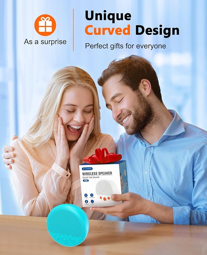 LENRUE Shower Speaker, Bluetooth Waterproof Speaker Wireless, Portable Speakers with Clear Loud Sound, Suction Cup, Lanyard, Ideas Gifts