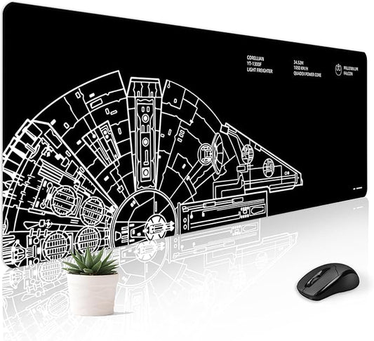 Mousepad Desk Mat Gaming Large Keyboard Cute Office Desktop Computer Laptop Black XXL Long Giant Big Cool Modern Design Unique for Women Girls Men Boys Gamer Oversized Wide 30x12'' Mousepad