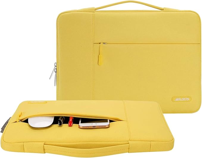 MOSISO Laptop Case 16 inch, 15-15.6 inch Laptop Sleeve with Handle Compatible with MacBook Pro 16 inch, HP, Acer, Dell, Lenovo, ASUS Notebook, Polyester Multifunctional Computer Bag, Yellow