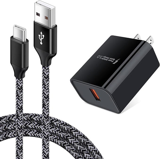 Quick Charge 3.0 Wall Charger Fast Charging Block for Samsung Galaxy A17 A16 5G S26 Ultra S25 S24 S23 S22 S21 S20 FE A15 A14 A13 A56 A55 A54 A21 A11 A10E, Adaptive Fast Charger Type C Charging Cable