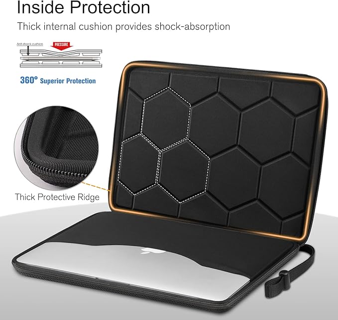 FINPAC Hard Laptop Sleeve Case for 15.3 inch MacBook Air M5/M4/M3/M2 (2026-2023) A3448 A3241 A3114, 16.2 inch MacBook Pro M5/M4/M3/M2 Pro/Max (2026-2021), Waterproof Case for Surface Laptop, Black