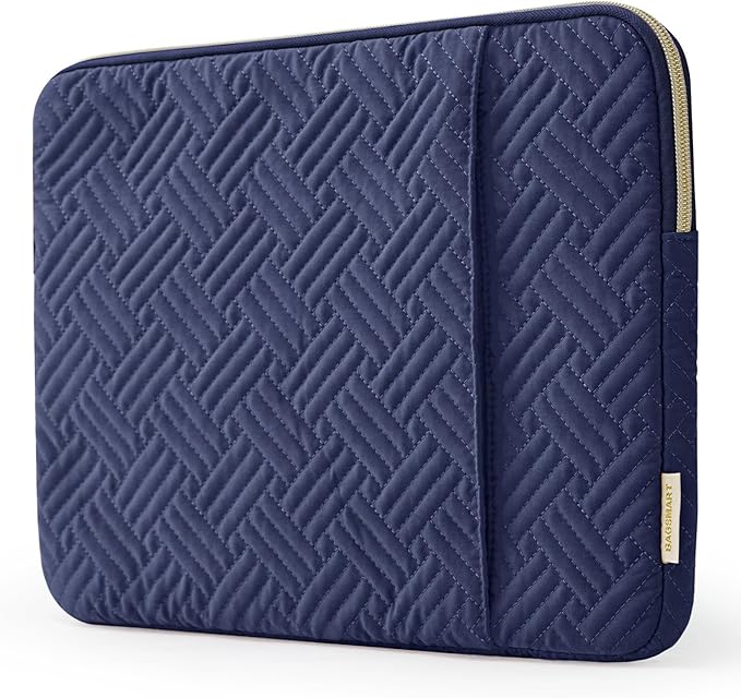 BAGSMART Laptop Sleeve Bag Compatible with MacBook Air/Pro, 13-13.3 inch Notebook, Compatible with MacBook Pro 14 Inch, MacBook Air M2 Sleeve 13 Inch, Repellent Protective Case with Pocket, Navy Blue