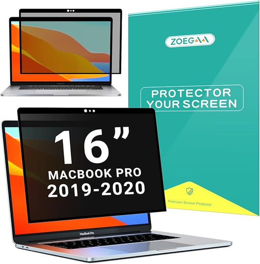 ZOEGAA MacBook Pro 16 Privacy Screen, Removable Anti Blue Light Laptop Privacy Filter and Anti-Glare Protector