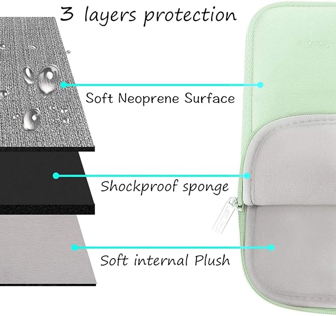 MOSISO Laptop Case 15 inch, 15 inch Laptop Sleeve Bag Compatible with MacBook Air M5 A3448 M4 A3241 M3 A3114 M2 A2941 2026-2023, Dell XPS, Neoprene Computer Sleeve Bag with Small Case, Honeydew Green