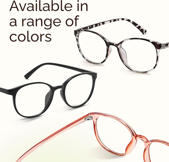miyya Blue Light Blocking Glasses Women, Fashion Round Transparent Anti Blue Light Glasses with Anti Eyestrain & UV Glare