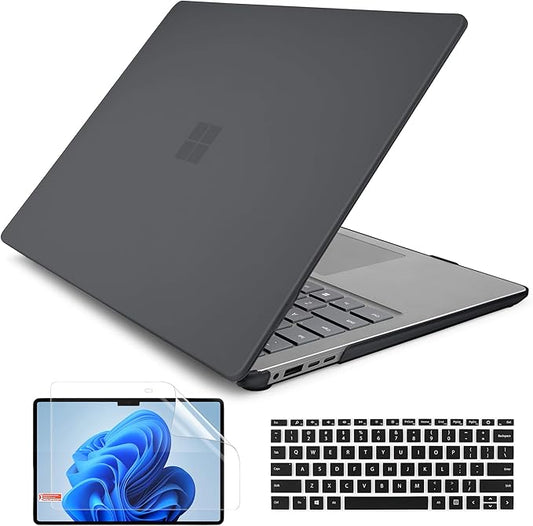 Batianda Matte Case for 15-inch Microsoft Surface Laptop 7th Edition Copilot+ PC 2025 2024 Release Lightweight Durable Scratch-Resistant Easy Install, with Keyboard Cover & Screen Protector, Black