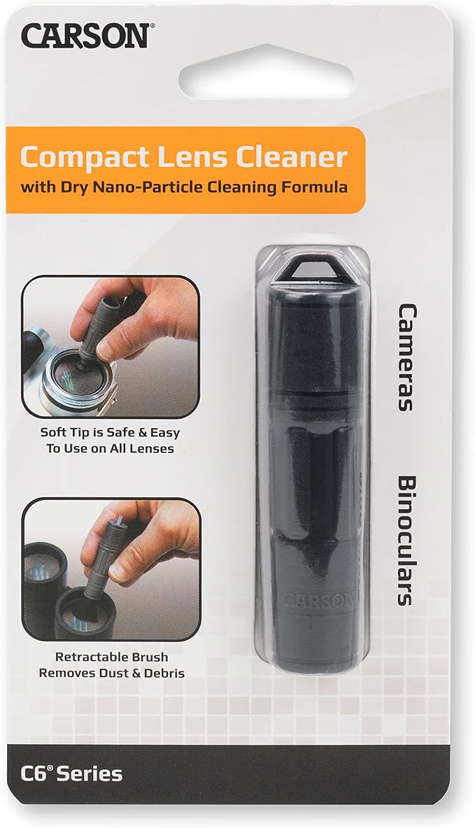 Carson C6 Series Reusable Compact Lens Cleaner with Dry Nano Particle Cleaning Formula with 13mm Round Tip and Retractable Brush (CS-35) - Image 8