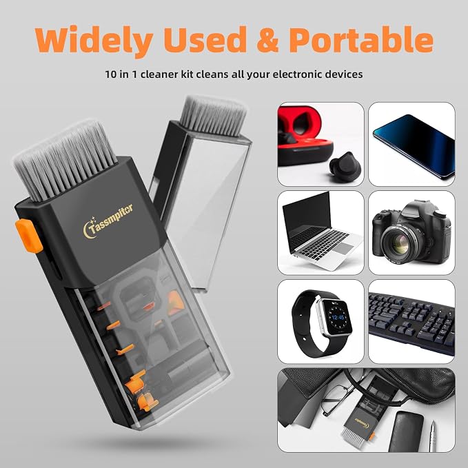 Keyboard Cleaning Kit Keyboard Cleaner, All in One Computer Screen and Laptop Cleaner, Compact Portable Electronic Laptop Cleaning Kit with Soft Brush and Spray for MacBook iPad iPhone Earbud, Black - Image 8