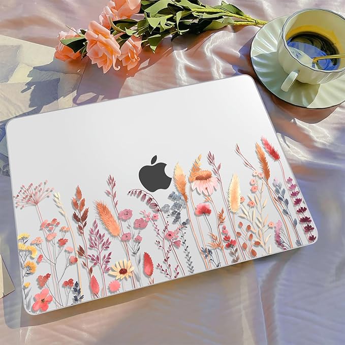 B BELK Compatible with MacBook Air 13 inch Case M5 2026 2025 2024-2022 M4 M3 M2 A3449 A3240 A3113 A2681, Plastic Hard Shell+Keyboard Cover+Screen Protector for MacBook Air 13.6 inch Case,Golden Garden