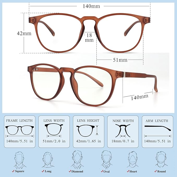 Blue Light Blocking Glasses for Women/Men - 4-Pack Computer Reading/Gaming/TV/Phone Glasses, Anti-Glare