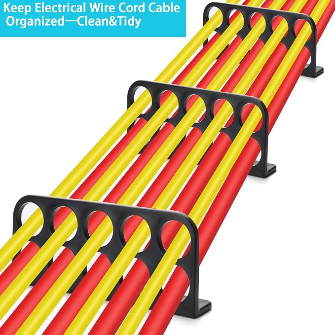 100Pack Cable Chase Wire Bracket, Cable Support Wire Bracket Holder for NMB Electrical Cord Organized Management,Labor&Time Saving,1" with 10 Hole Design - Image 3