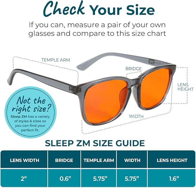 Sleep ZM Blue Light Blocking & Light Sensitivity Glasses - 8 Lens Types for Comfort, Relaxation, Sleep & Relief - 50+ Styles