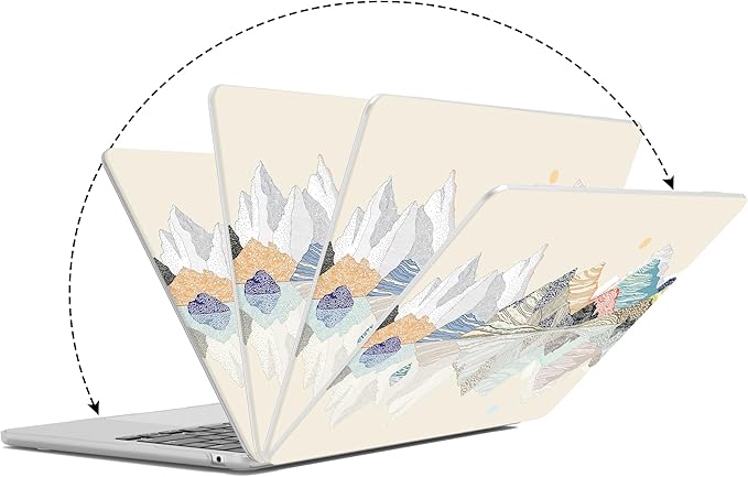 G JGOO Compatible with MacBook Air 13 inch Case 2026 2025-2022 M5 A3449 M4 A3240 M3 A3113 M2 A2681, Plastic Hard Shell for MacBook Air 13.6 inch Case +Keyboard Cover+Screen Protector, Mountain