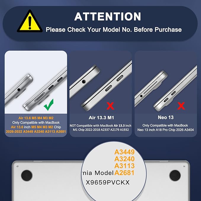 MOSISO Compatible with MacBook Air 13 inch Case M5 2026 M4 2025 M3 M2 2024-2022 A3449 A3240 A3113 A2681, Hard Shell&Keyboard Cover&Screen Film&Type C for MacBook Air 13.6 inch Case, Baby Pink