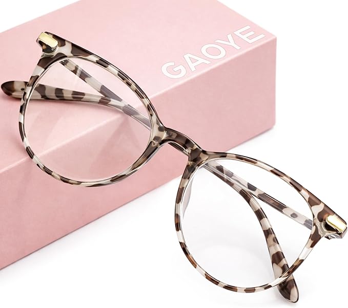 Gaoye Blue Light Blocking Glasses, Retro Round Eyewear Frame Anti Eyestrain Computer Glasses for Women Men (*Leopard)