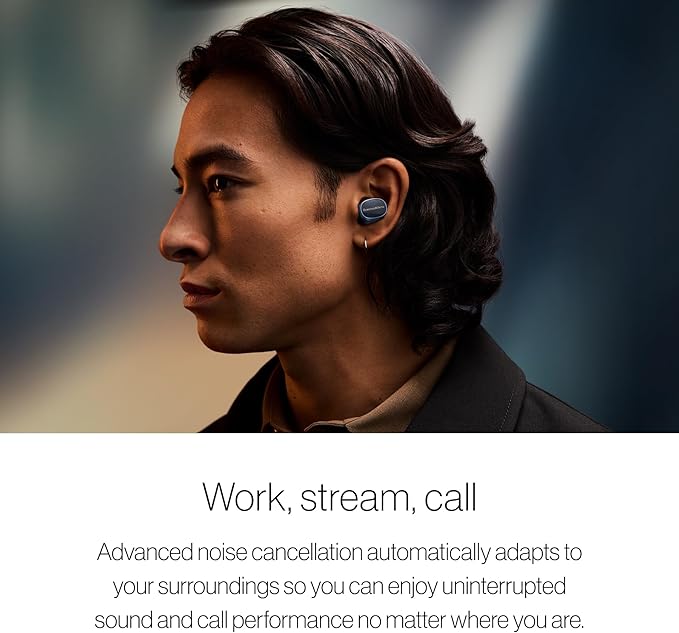 Bowers & Wilkins Pi8 Wireless Bluetooth Earbuds (Midnight Blue), in-Ear Bluetooth Earphones with Qualcomm & aptX Lossless, Active Noise Cancelling Earbuds, 3 Built-in Mics, 15-Min Quick Charging