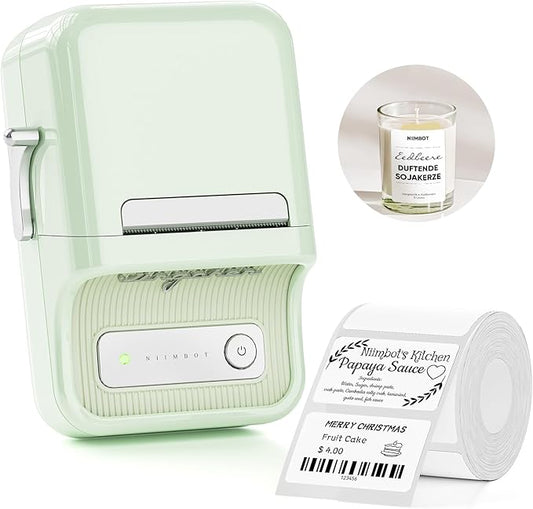 NIIMBOT B21 Label Printer,Bluetooth Thermal Label Maker,Ideal for Home Organization,Business,Ofice,50x30mm Labels(Mint Green)