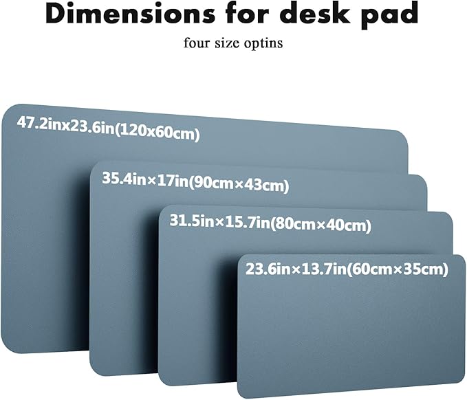 YSAGi Double-Sided Desk Pad, Leather Desk Mat, Eco Cork Desk Pad Protector, Large Mouse Pad for Desk, Waterproof Desk Blotter Pad, Desk Writing Pad for Office Work/Home(23.6"x13.7",Cork+Blue Grey)