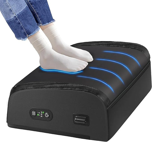 Comfier Foot Rest Under Desk at Work with Heat,Foot Warmer,Adjustable Height Foot Stool Under Office Desk, Memory Foam Foot Stools for Back Pain Relief,Foot Stand,Gift