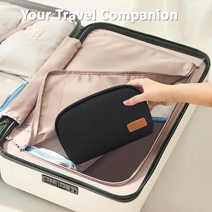E-Tree Small Tech Pouch, Electronics Accessories Storage Bag, Travel Electronic Organizer Case Compatible with MacBook Laptop Charger Mouse Adapter Hub Cell Phone Cord Cable Powerbank