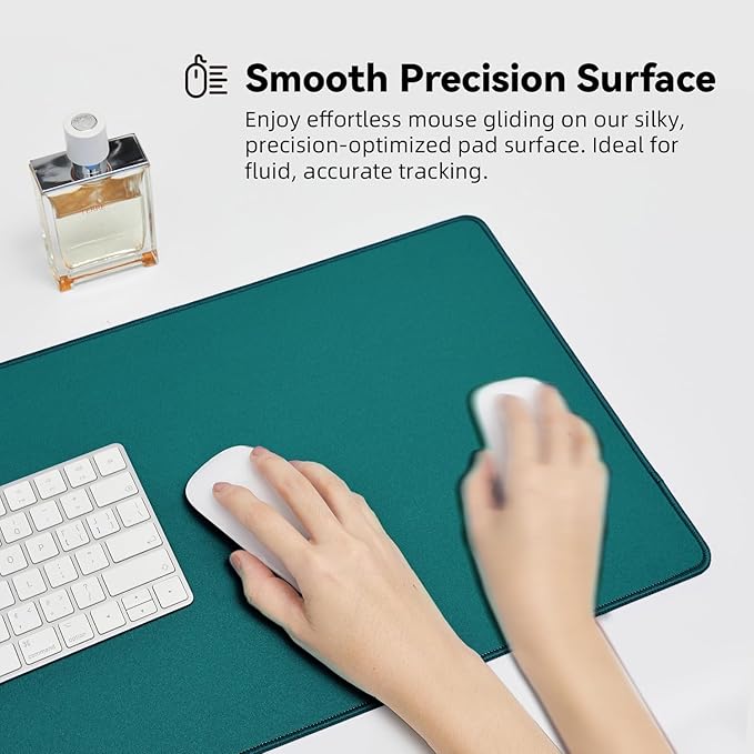Waterproof Large Gaming Mouse Pad with Durable Stitched Edges, Non-Slip Rubber Base, Grainy Jacquard Mouse Mat Desk Pad for Home Office Gaming, 35.4''x15.7''x0.12'', Matte Green