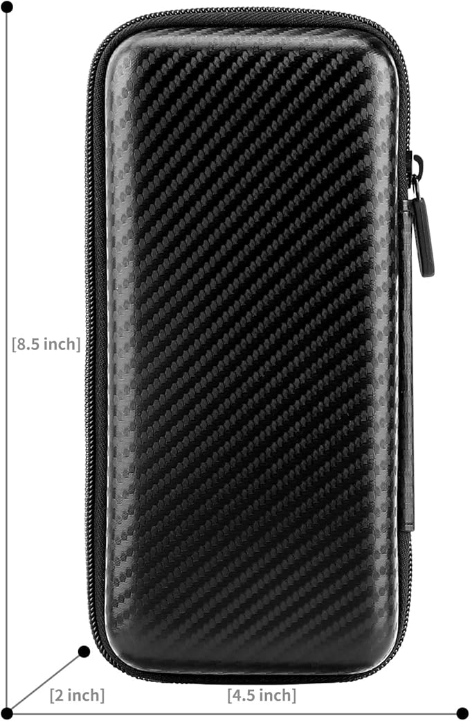 iMangoo Travel Essential Electronics Organizer Charger Case, Shockproof Dual Zipper Power Bank Cables Tech Accessories Pouch Purse, Men & Women Travel Must Have Storage Bag, 8.5x4.5x2 inch Fiber Black