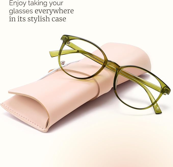 miyya Blue Light Blocking Glasses Women, Fashion Round Transparent Anti Blue Light Glasses with Anti Eyestrain & UV Glare