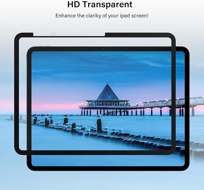 Paper Screen Protector Compatible with iPad Pro 11 Air 5th/4th(2018-2022) 10.9In Removable Draw and Write Like on Paper, Anti Blue Light Filter, Sensitivity Film, Apple Pencil & Case Friendlly