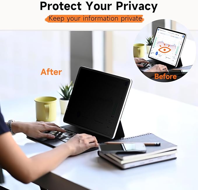 Upgrade Privacy Screen Protector for iPad Air 5th 4th Generation & iPad Pro 11 inch (2018 2020 2021 2022), Fully Removable Anti Spy Glare Blue Light Filter, High Sensitive/Bubble Free/Detachable