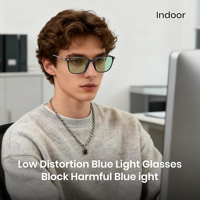 Cyxus Blue Light Blocking Glasses Men Women Gaming Computer Rectangle TR90 frame Anti Eyestrain UV400 8208