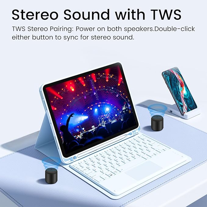Mini Bluetooth Speaker – Small Portable Tiny Bluetooth Speakers Wireless with TWS Stereo, 5W HD Sound, Bluetooths 5.3, 8H Playtime – Ideal Travel Speaker for Car,Outdoors, Home & Office(1 Pcs)