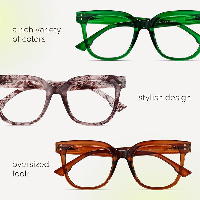 miyya Blue Light Glasses for Women & Men – Oversized UV & Blue Light Blocker Chunky Frames, Stylish Eyewear Accessories